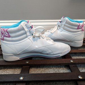 Women's VINTAGE Retro REEBOK Classic Freestyle Hi High Top White Sneakers 6.5
